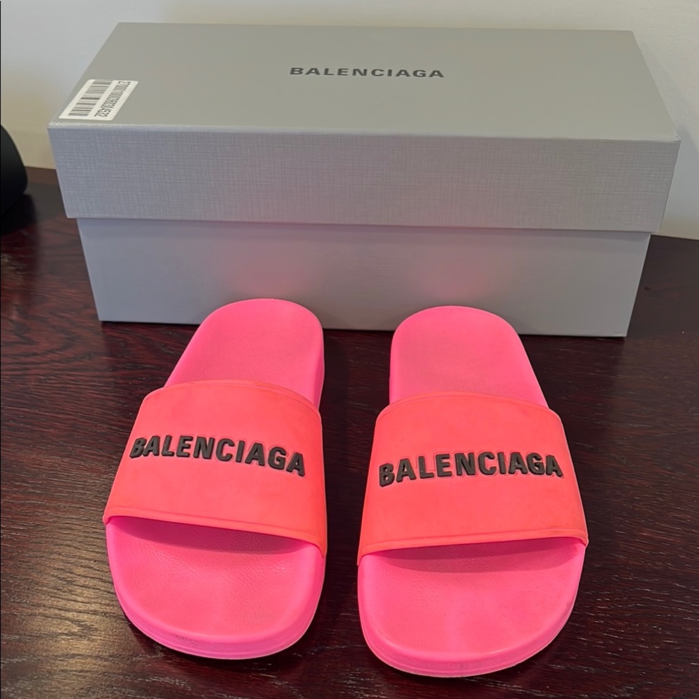 Balenciaga Neon Pink Slides